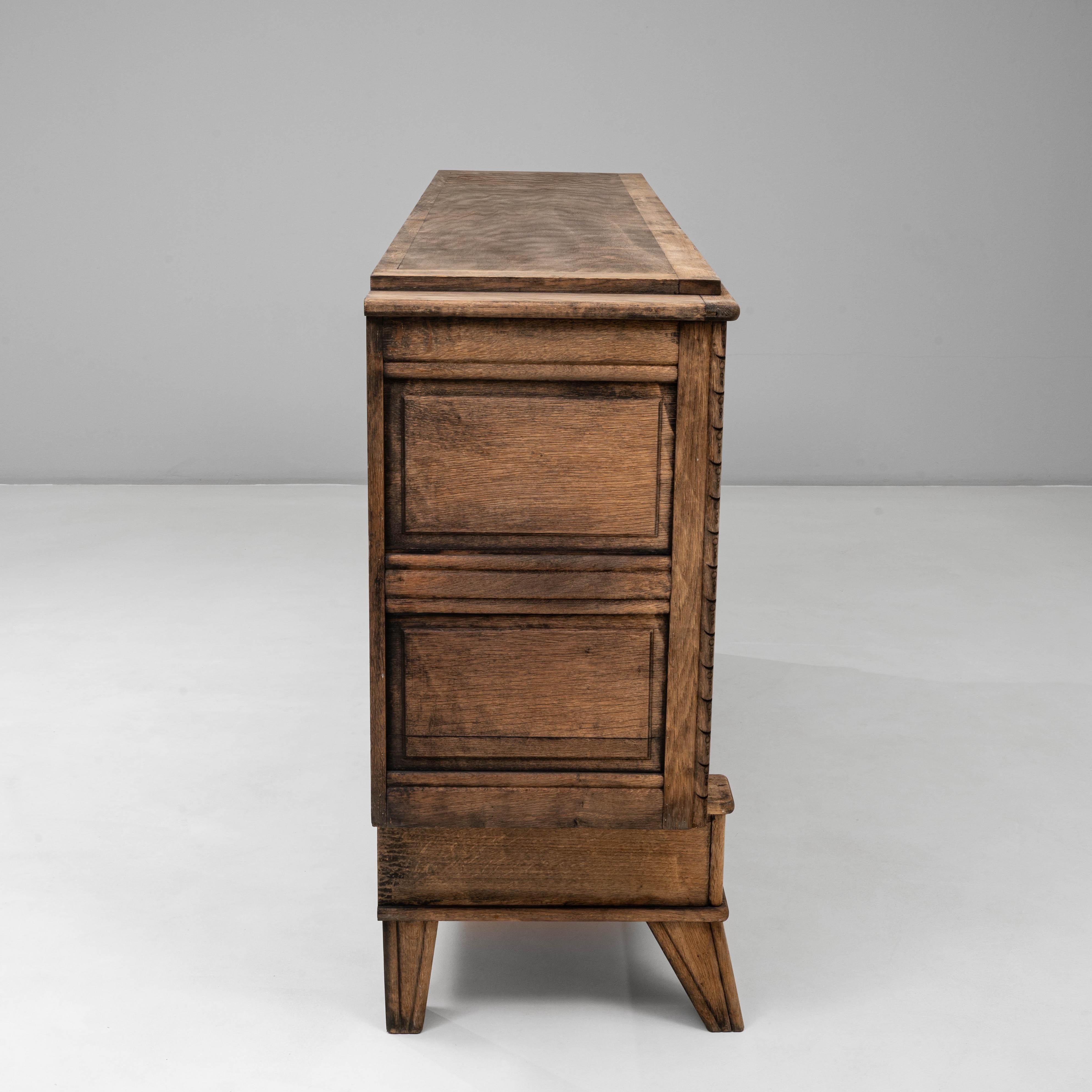 1970s French Gothic Revival Carved Oak Sideboard For Sale 11