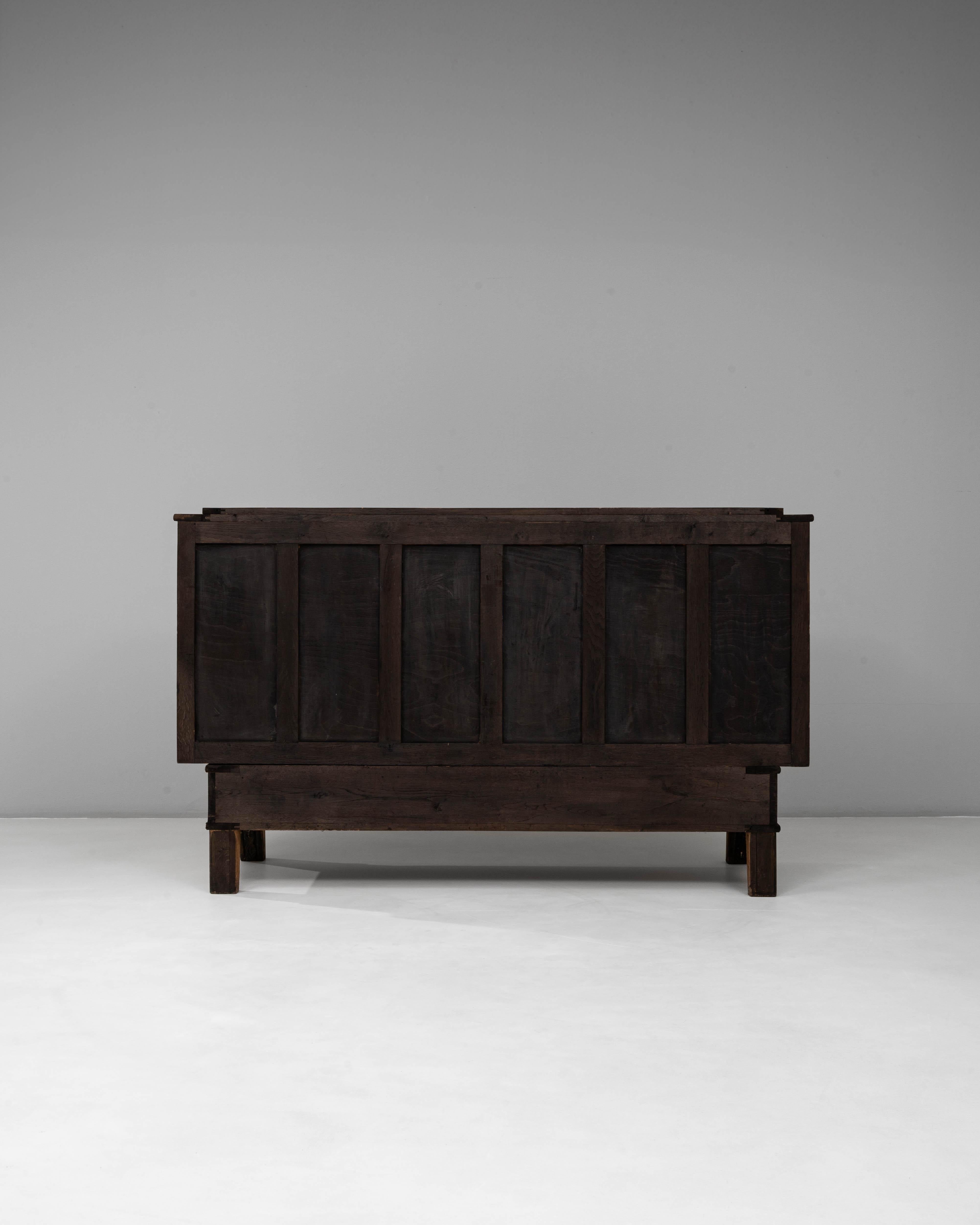 1970s French Gothic Revival Carved Oak Sideboard For Sale 12