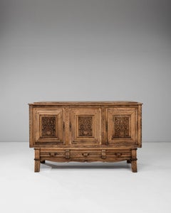 1970s French Gothic Revival Carved Oak Sideboard