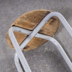 1970's French Grey Laboratory Stool