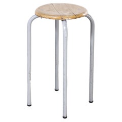 1970's French Grey Laboratory Stool