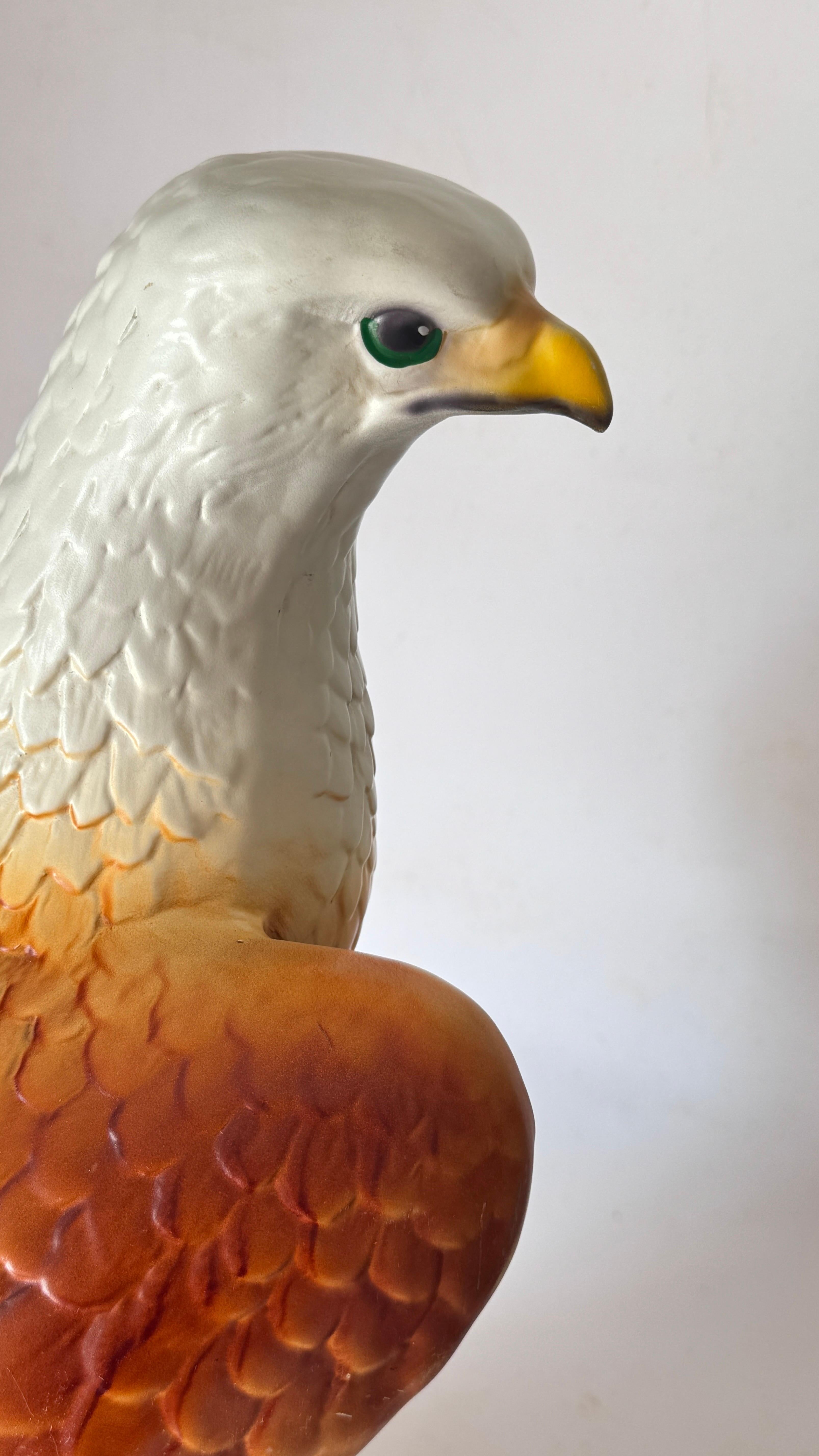 1970s French Hand-Painted Ceramic Eagle Sculpture Large-Scale Decor For Sale 3