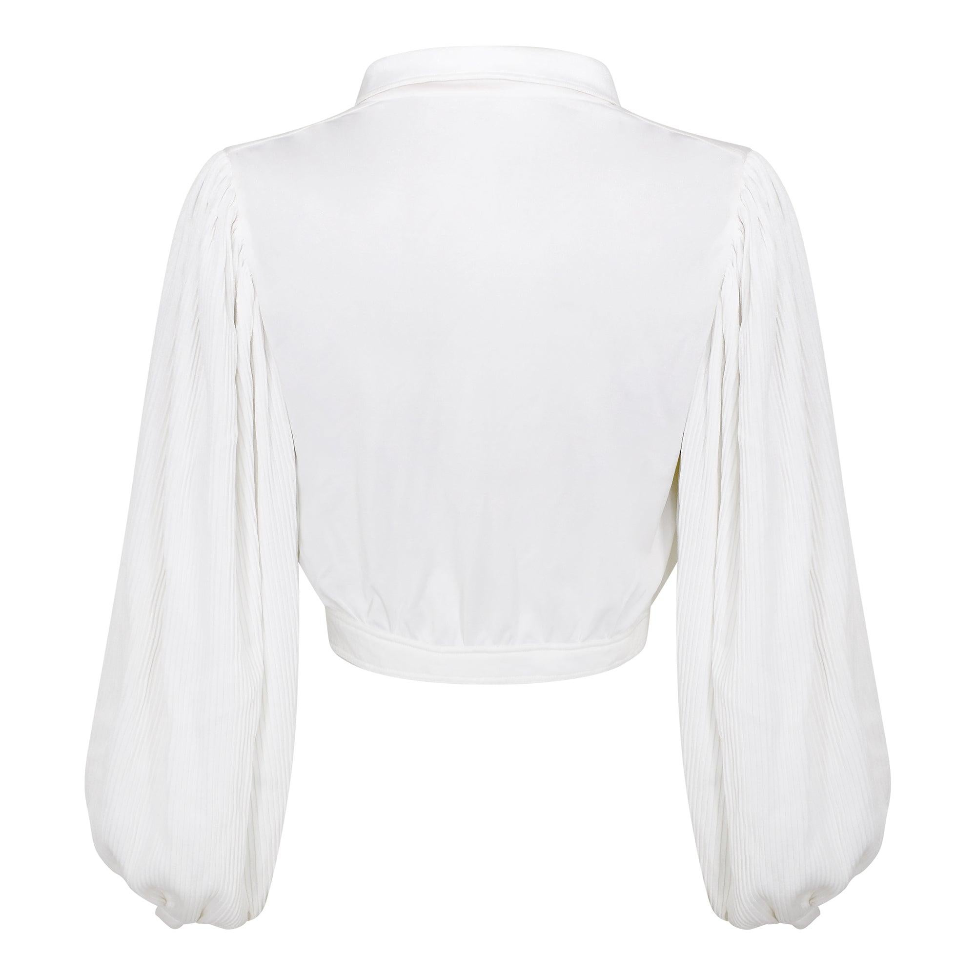 Robe et veste en jersey blanc de haute couture française des années 1970 Pour femmes en vente