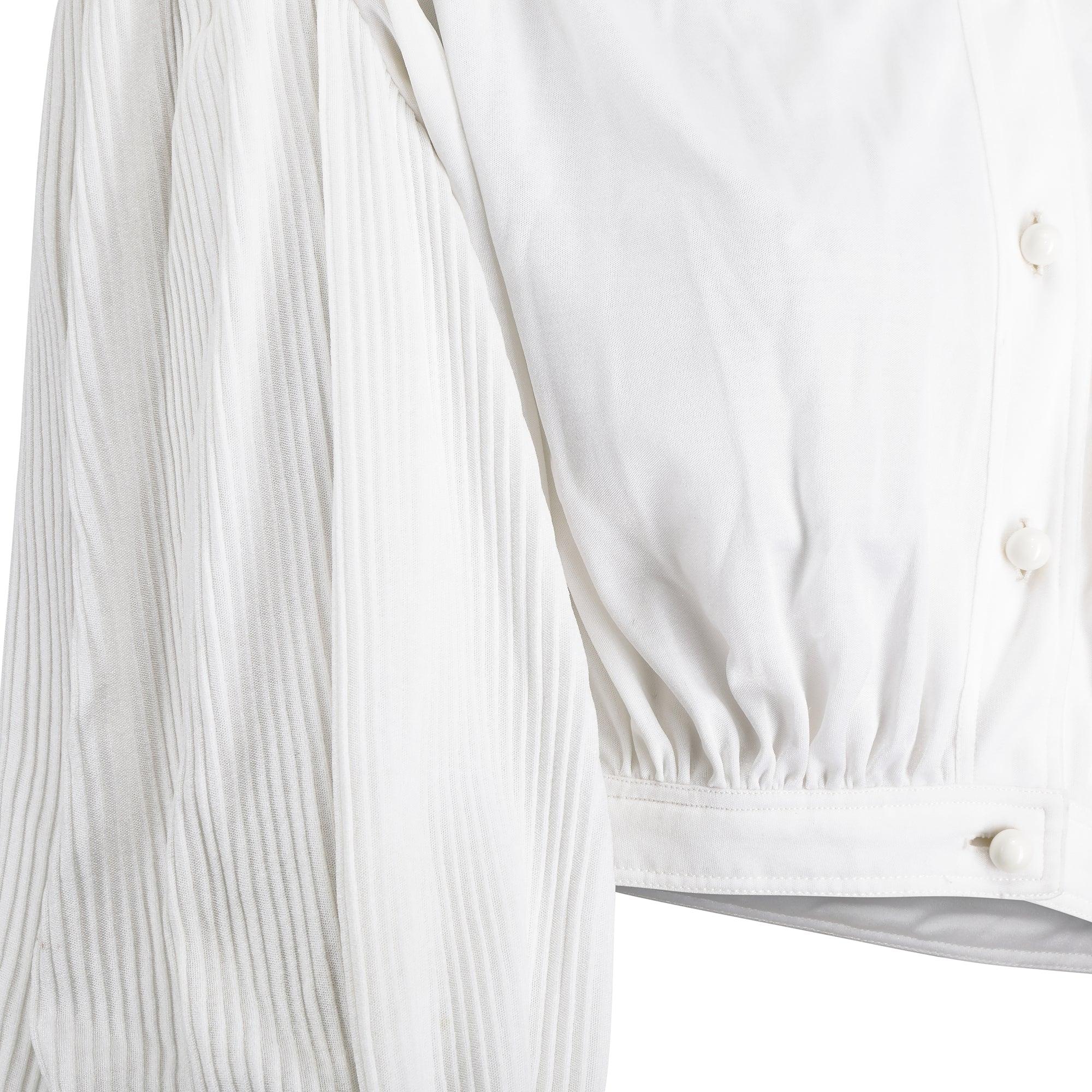 Robe et veste en jersey blanc de haute couture française des années 1970 en vente 1