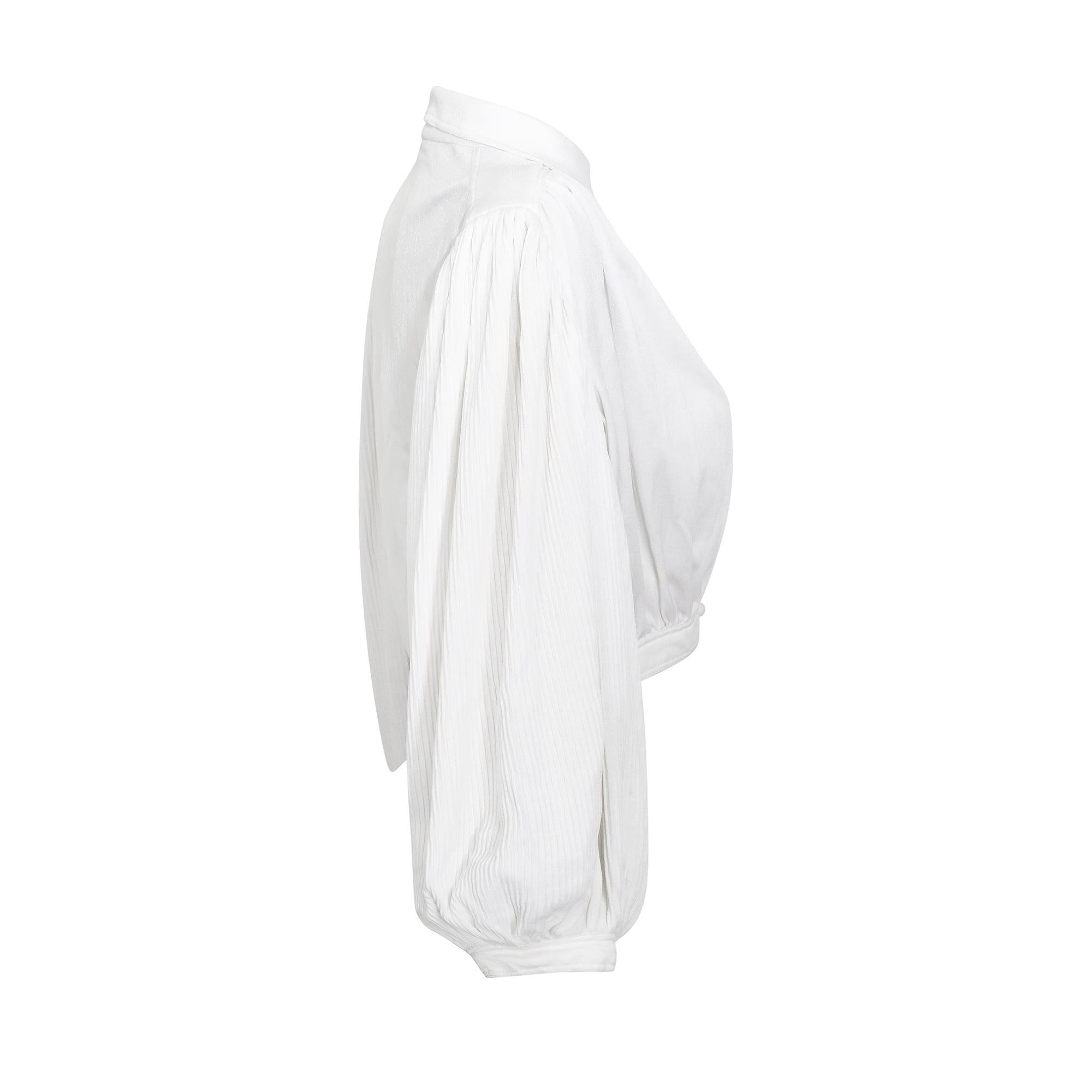 Robe et veste en jersey blanc de haute couture française des années 1970 en vente 3