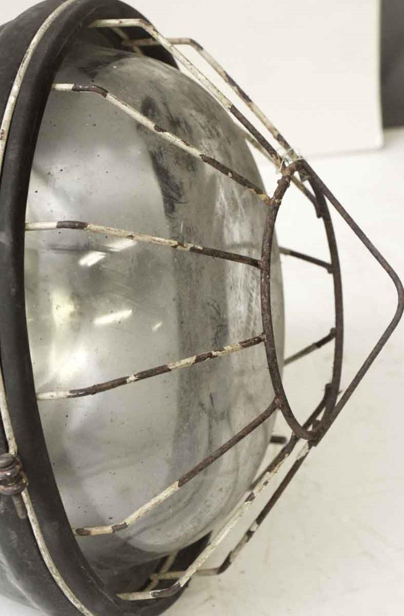 1970s French Industrial Light with Cage 1