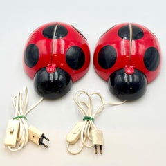1970s French Ladybug Wall/Table Lamps by Jean Pierre Vitrac – ABS, Space Age