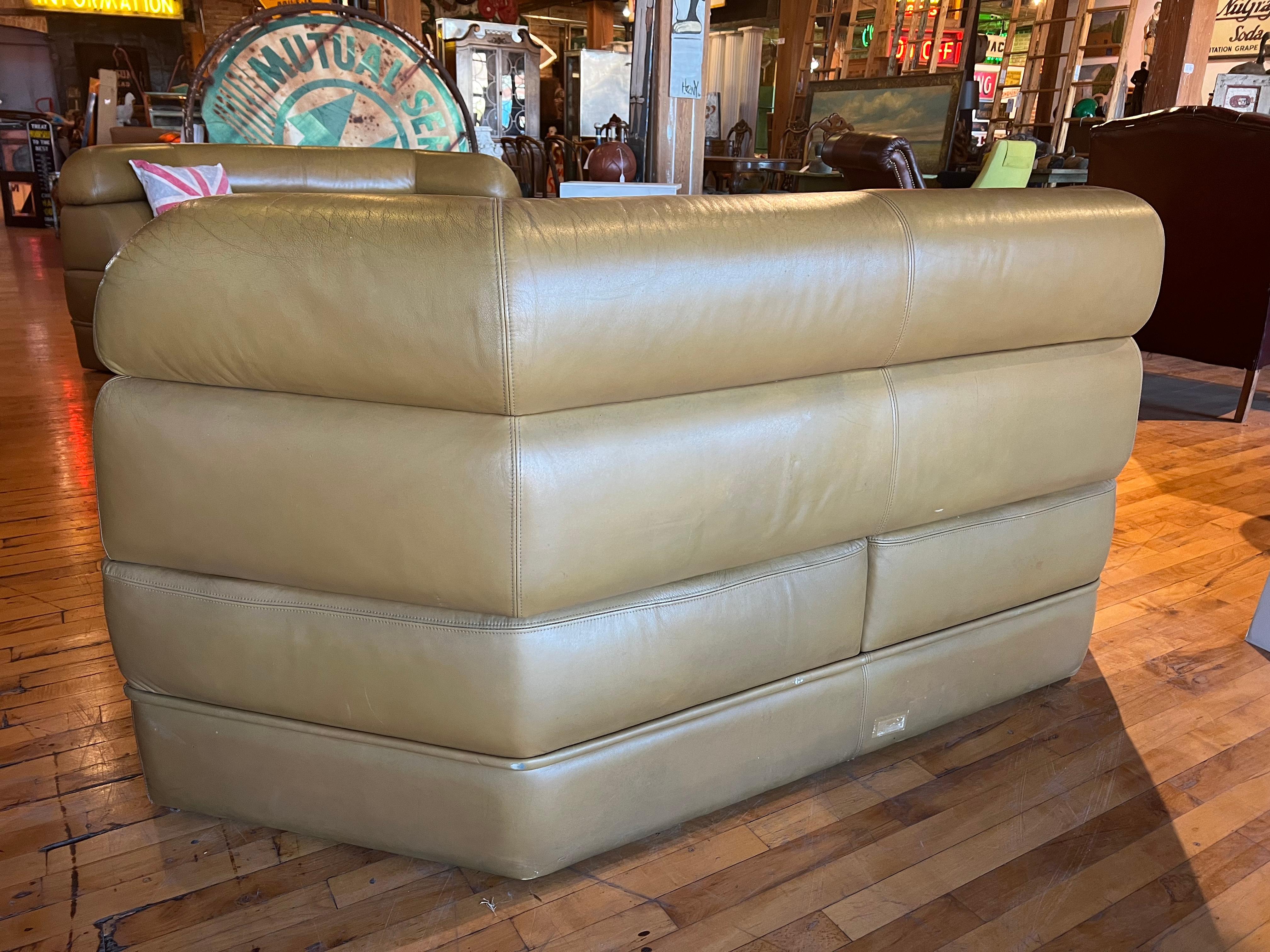 Late 20th Century 1970’s, French Leather Sofa For Sale