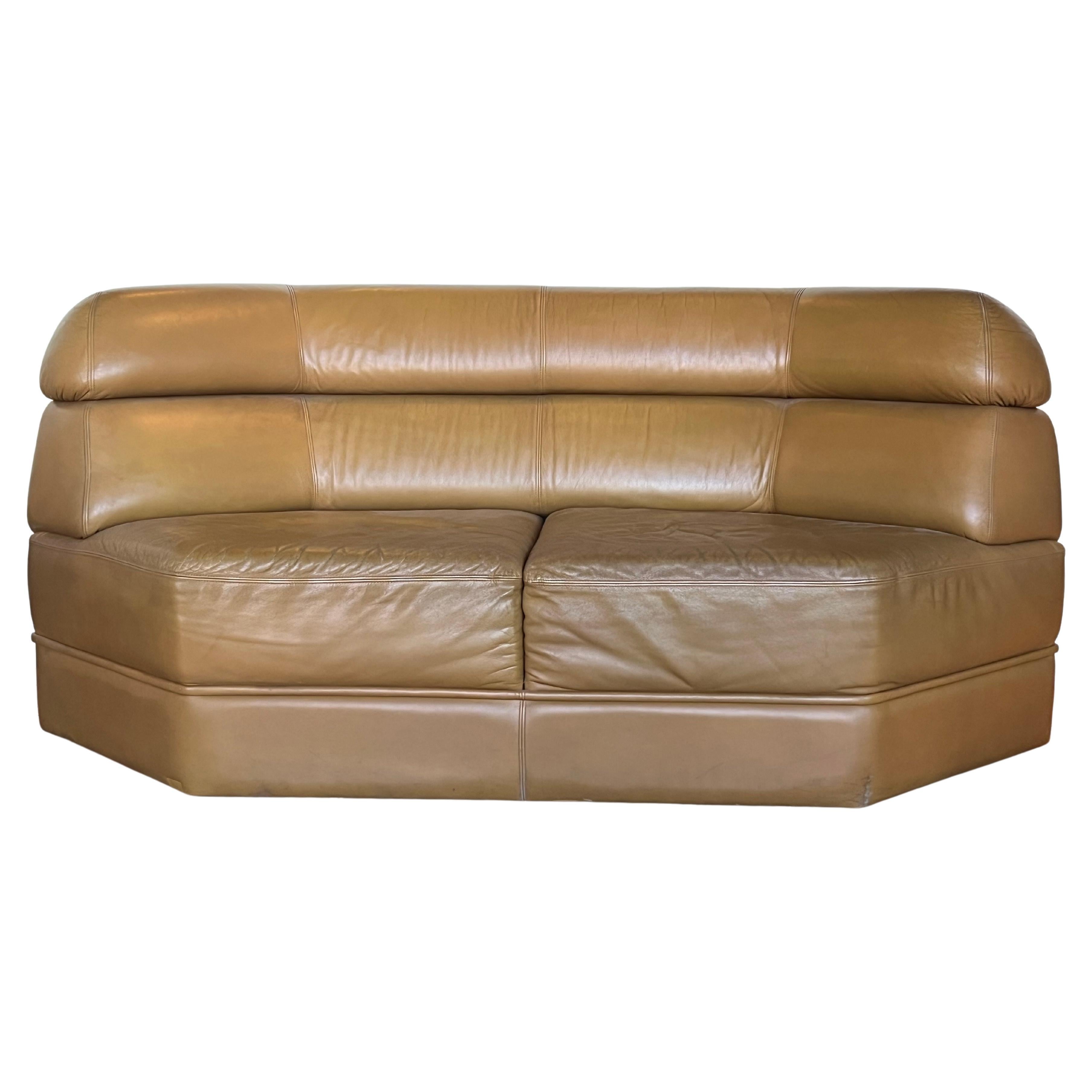 1970’s, French Leather Sofa For Sale