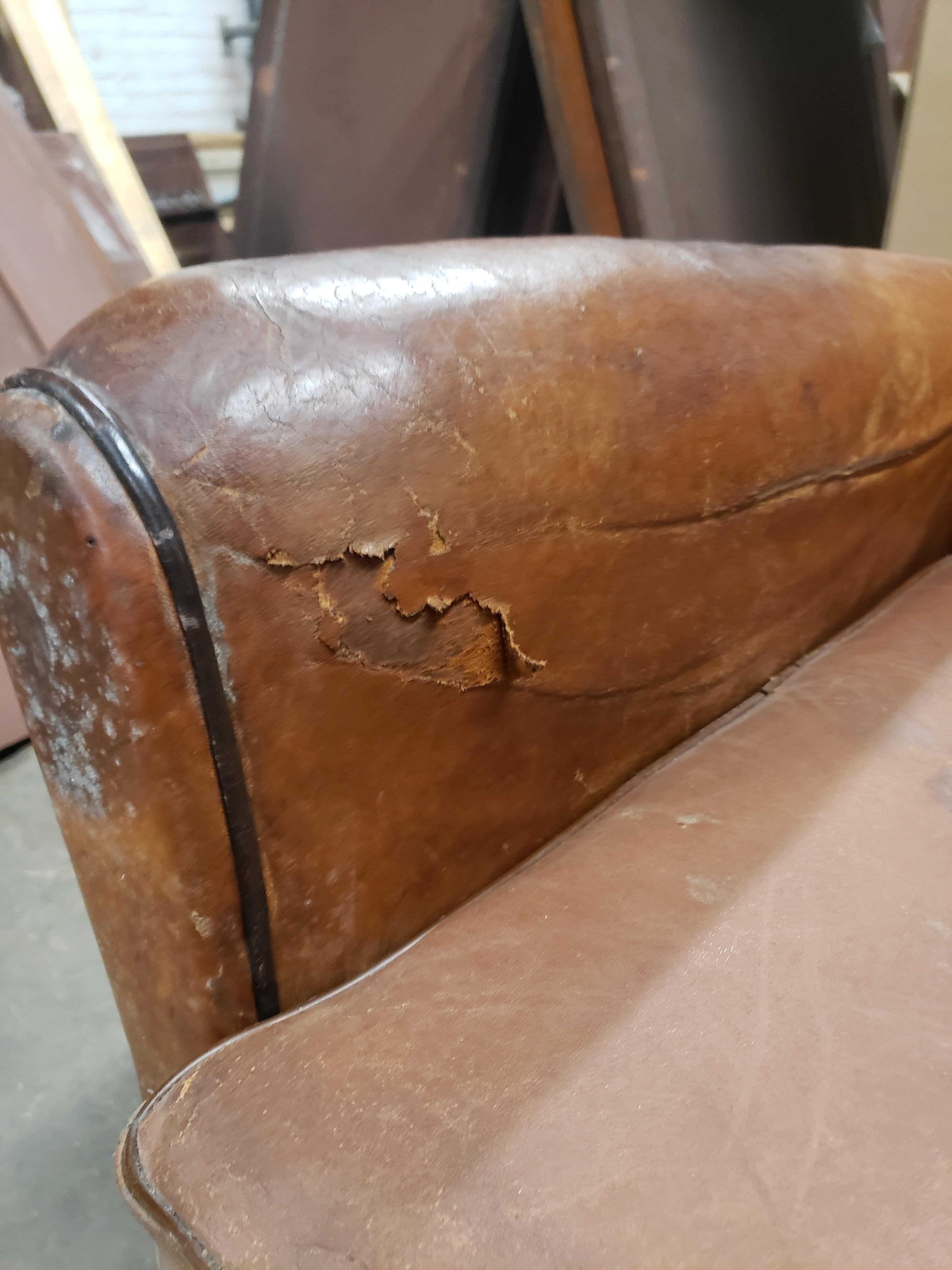 1970s French Leather Vintage Club Chair 4