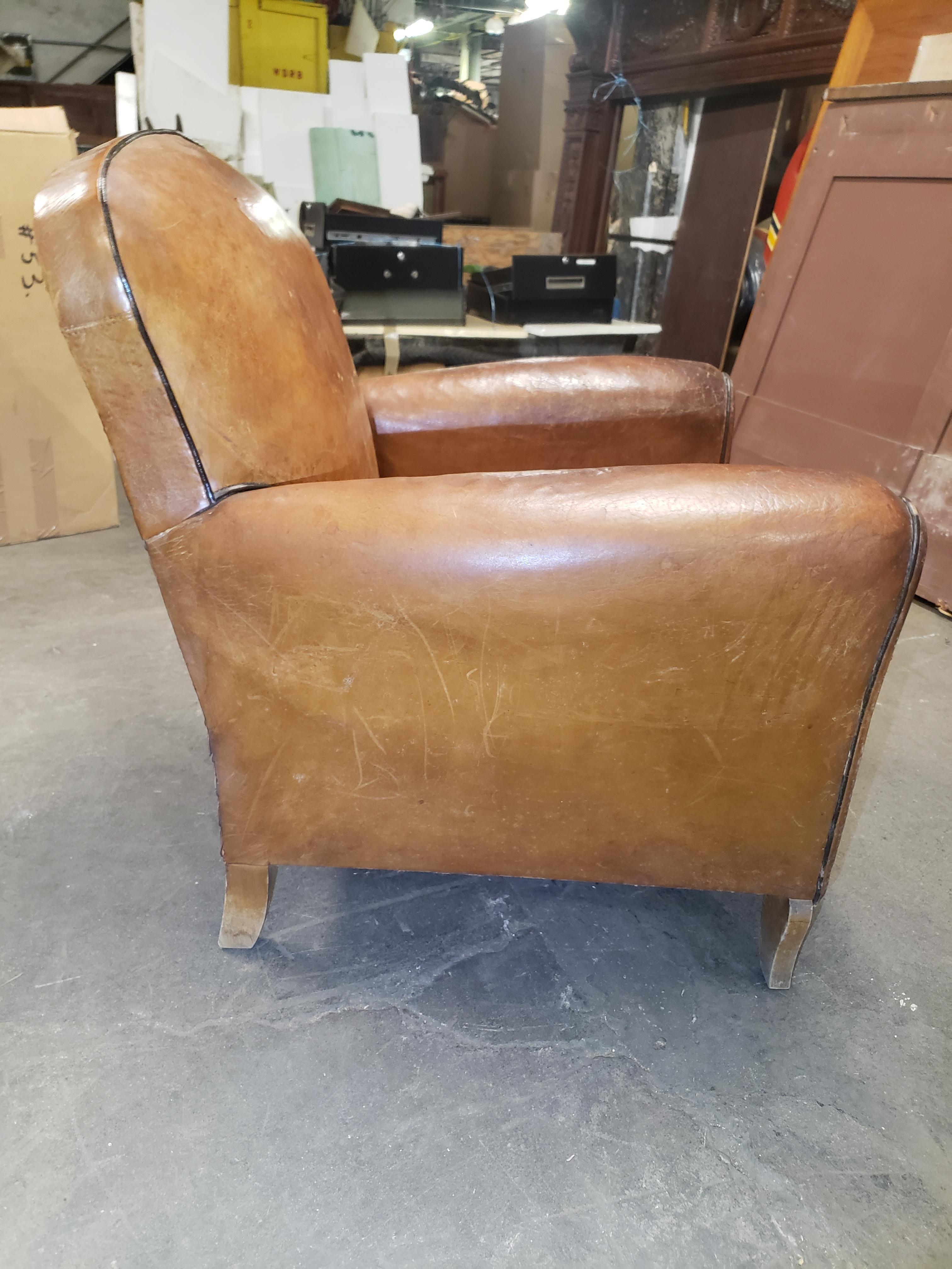 1970s French Leather Vintage Club Chair 5