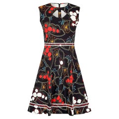 1970s French Linen Floral Dress with Key Hole Detail