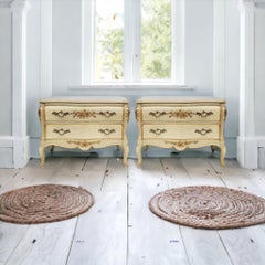 1970s French Louis  XV Style Painted And Gilded Chests / Commodes By Dixon