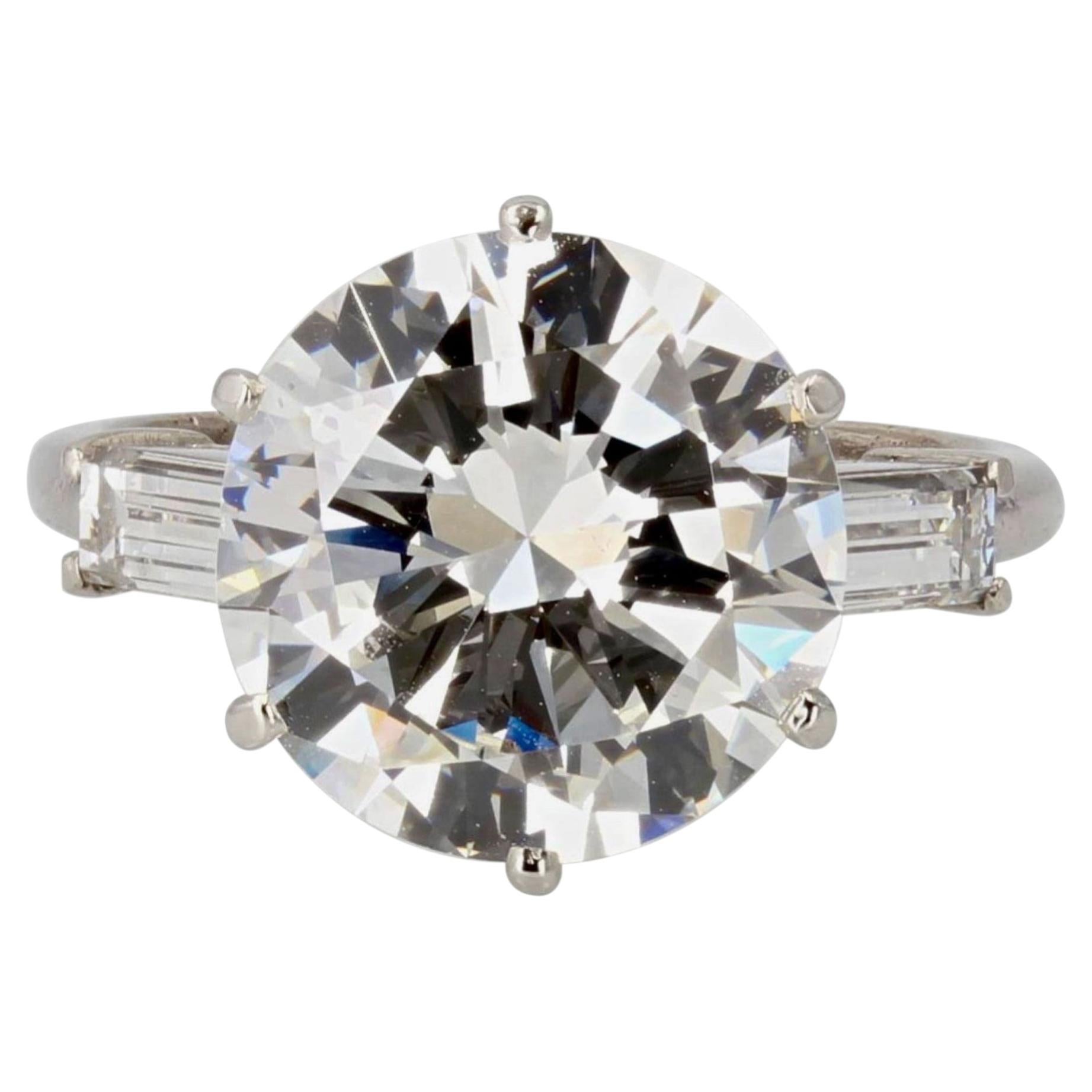 1970s French Mauboussin 4, 17 Carat Diamond Platinum Solitaire Ring