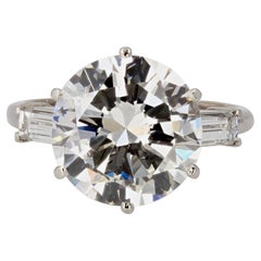Mauboussin, bague solitaire franaise en platine avec diamants de 4,17 carats, annes 1970