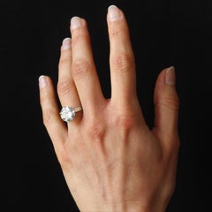 Franzsischer Mauboussin Solitr-Ring aus Platin mit 4,17 Karat Diamanten, 1970er Jahre
