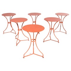 1970's French Metal Outdoor Small Gueridon Table