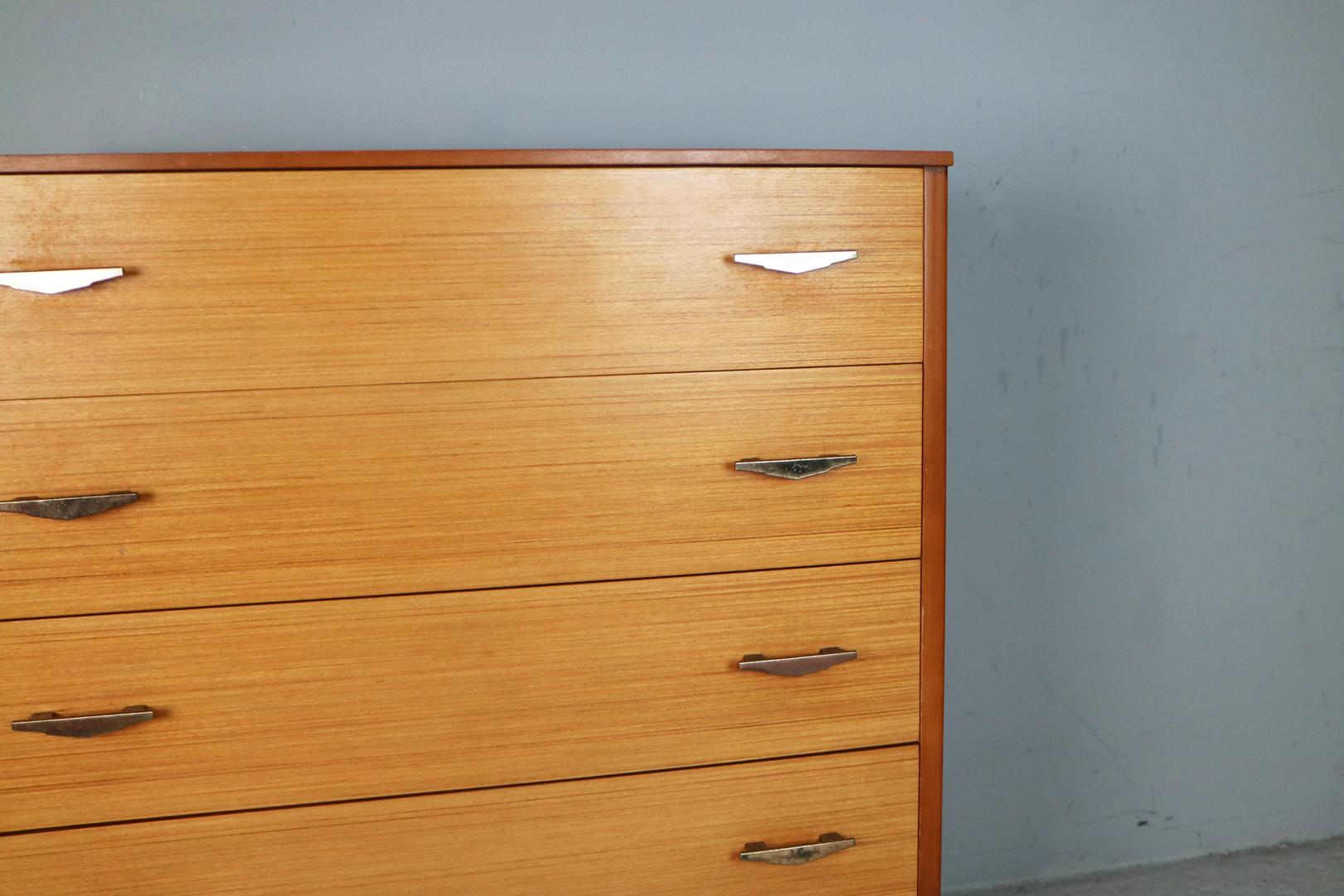 Plated 1970s French Midcentury Chest of Drawers For Sale