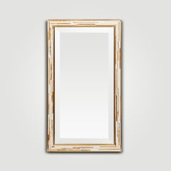 1970s French Mosaic Glass Bevelled Mirror
