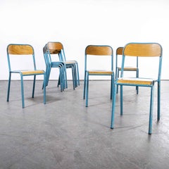 1970's French Mullca Chair Blue 3 Set of Eight