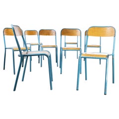 1970's French Mullca Chair Blue 3 Set of Eight