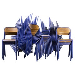 1970's French Mullca Stacking Chair, Deep Blue, Various Quantities Available