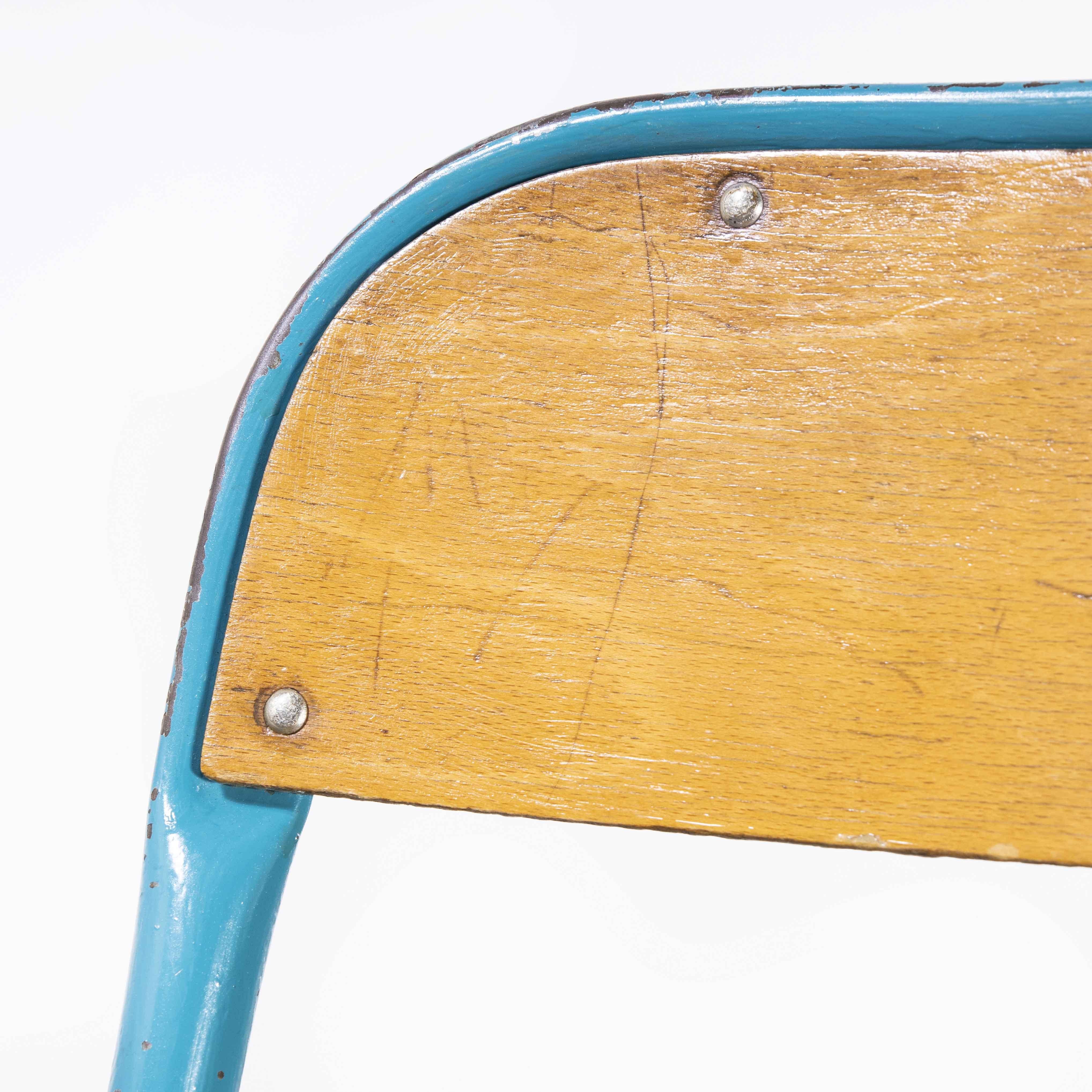 1970's French Mullca Stacking Chair, Light Blue 2, Set of Twenty 2