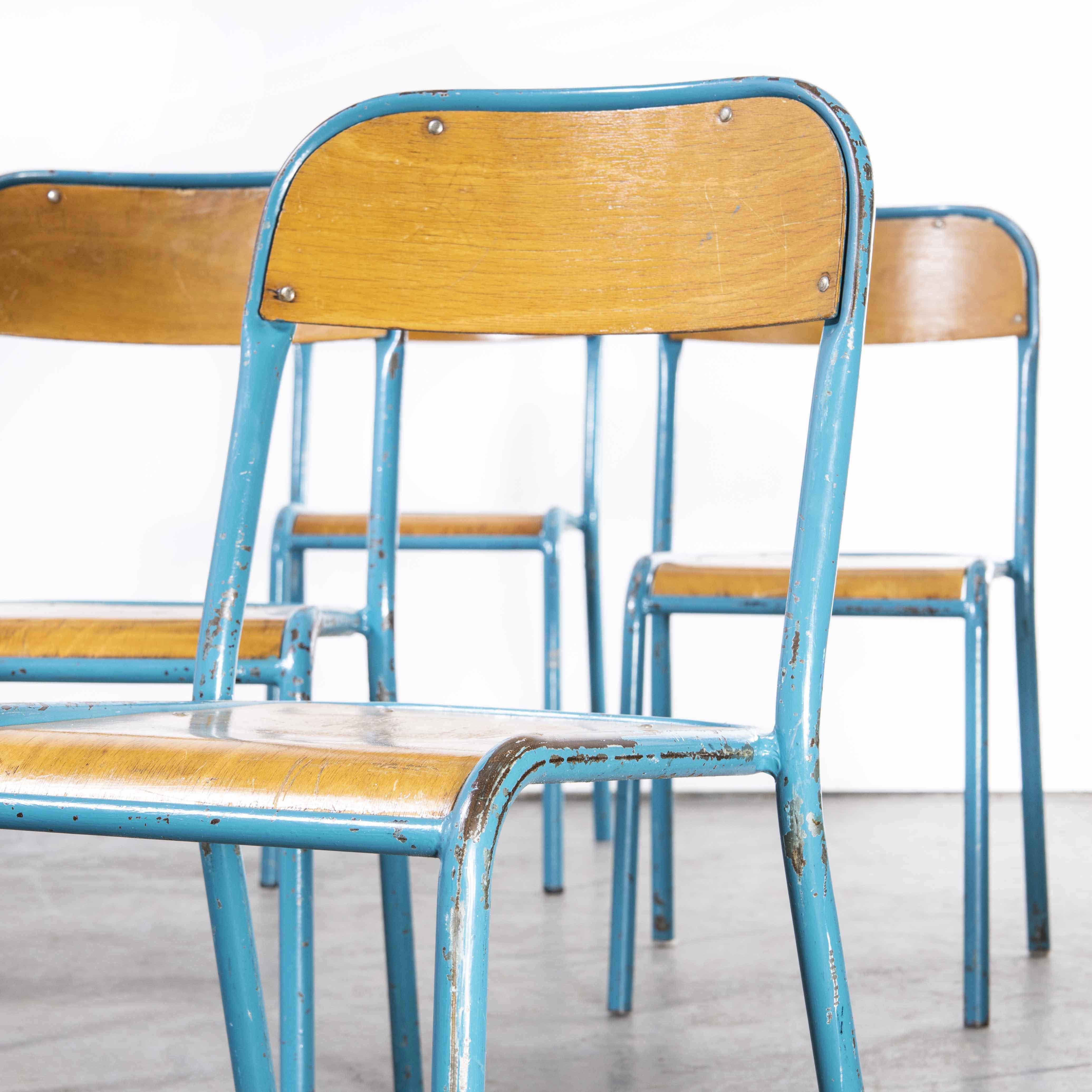 1970's French Mullca Stacking Chair, Light Blue 3, Various Quantities Available 3