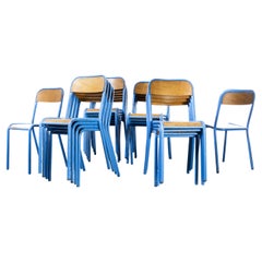 1970's French Mullca Stacking Chair, Light Blue, Various Quantities Available