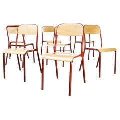 1970's French Mullca Stacking Chair, Red 2, Set of Eight