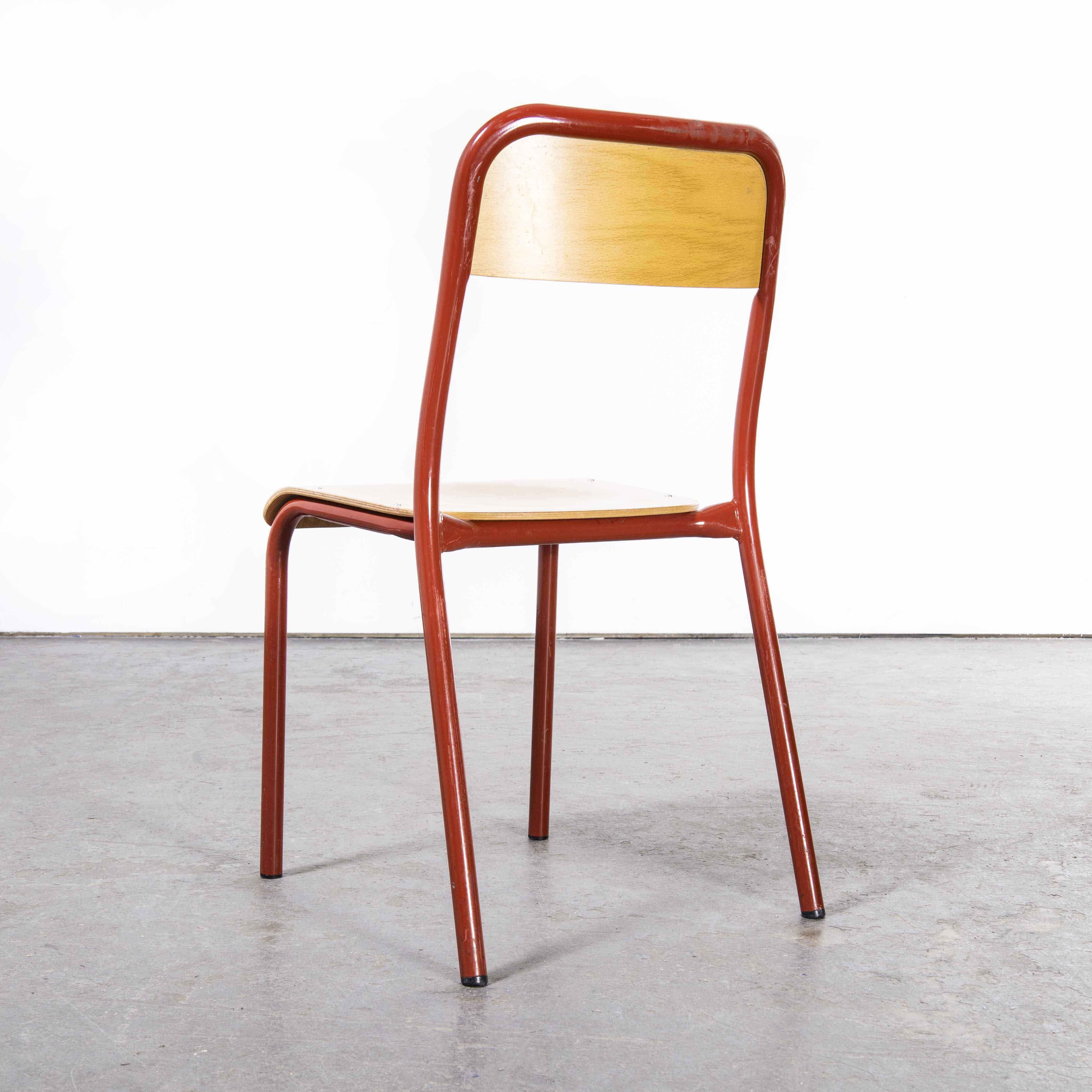 1970’s French Mullca stacking chair – red 2 – set of four
1970’s French Mullca stacking chair – red 2 – set of four. One of our most favourite chairs, in 1947 Robert Muller and Gaston Cavaillon created the company that went on to develop arguably