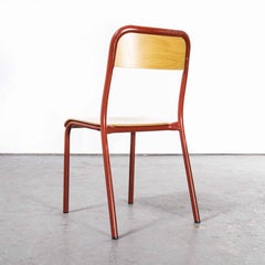 1970's French Mullca Stacking Chair, Red 2, Set of Four