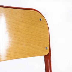 1970's French Mullca Stacking Chair, Red, Set of Six