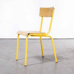 Chaise empilable française Mullca des années 1970, jaune, ensemble de huit pièces