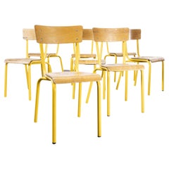 1970's French Mullca Stacking Chair, Yellow, Set of Eight