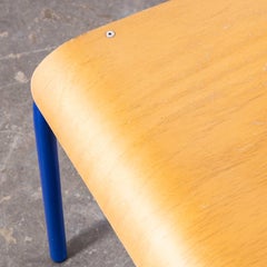 Silla de Comedor con Respaldo en D Apilable Mullca Francesa Años 70 - Azul - Gran Cantidad Disponiblea