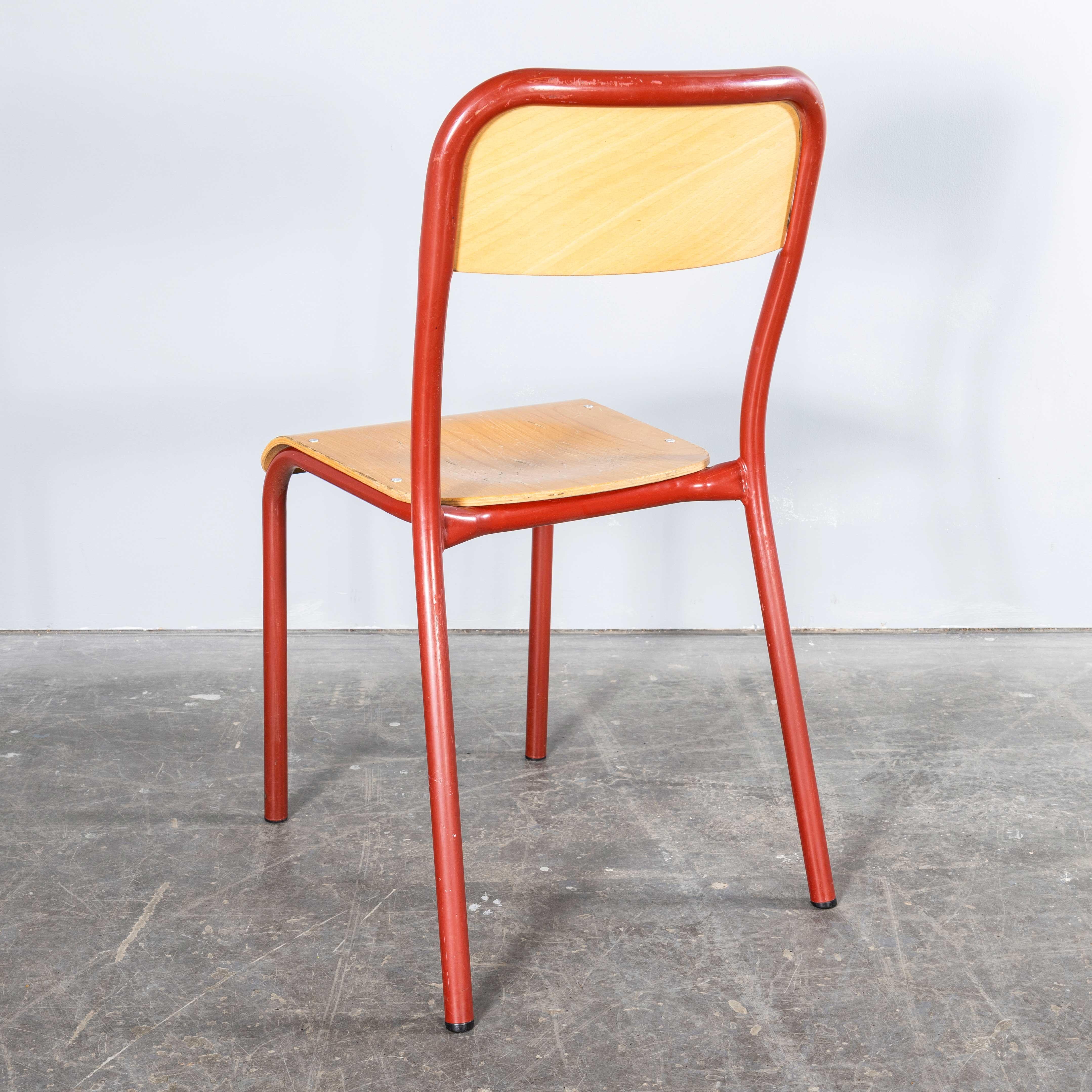 1970’s French Mullca Stacking D Back Dining Chair – Red – Good Quantities Available. One of our most favourite chairs, in 1947 Robert Muller and Gaston Cavaillon created the company that went on to develop arguably the most famous French school