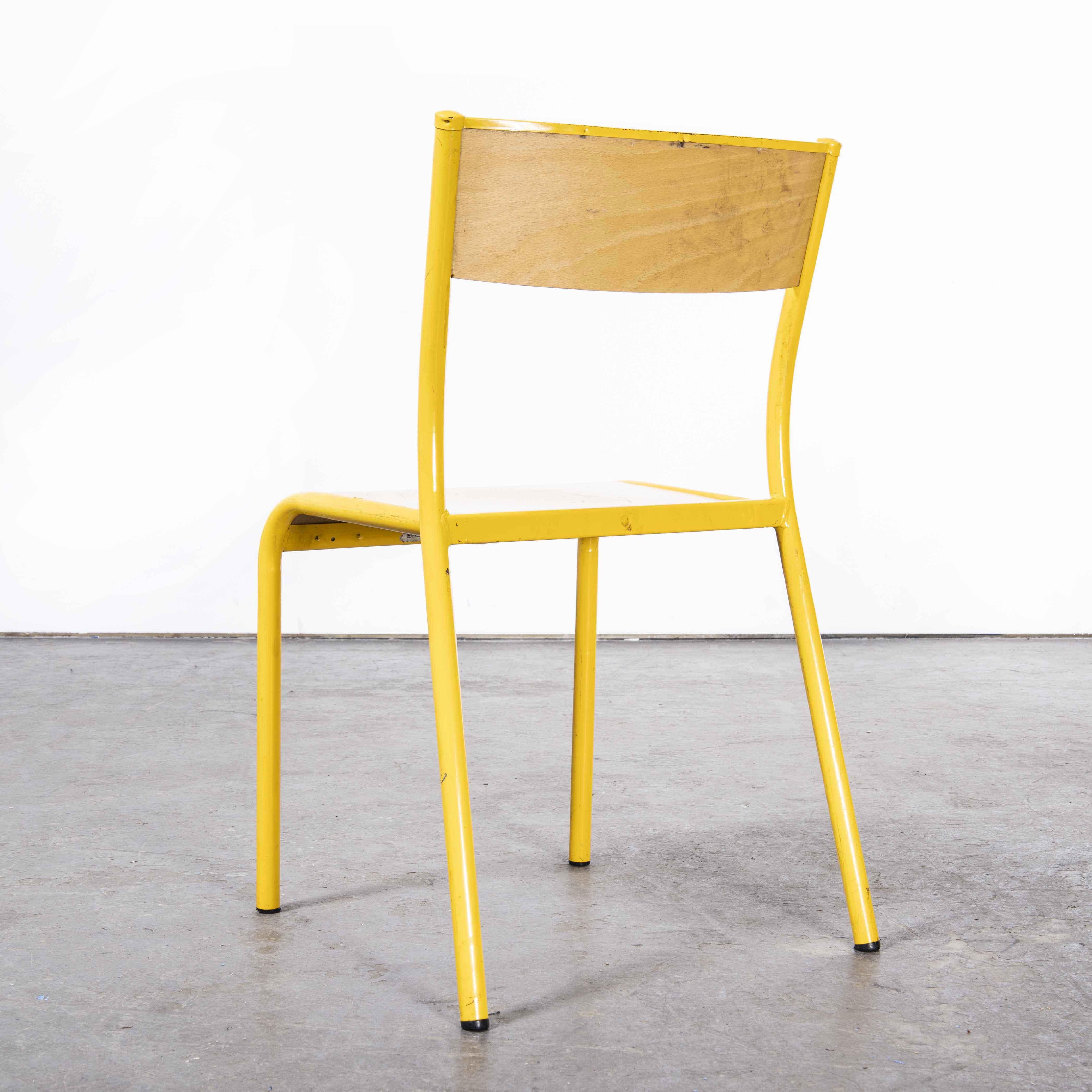 1970’s French Mullca stacking – dining chairs – wide yellow 510 – set of six

1970’s French Mullca stacking – dining chairs – wide yellow 510 – set of six. One of our most favourite chairs, in 1947 Robert Muller and Gaston Cavaillon created the