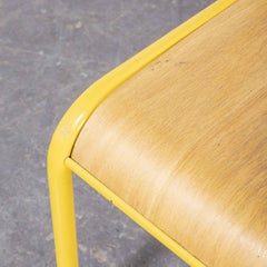 1970's French Mullca Stacking, Dining Chairs, Yellow 510, Set of Four
