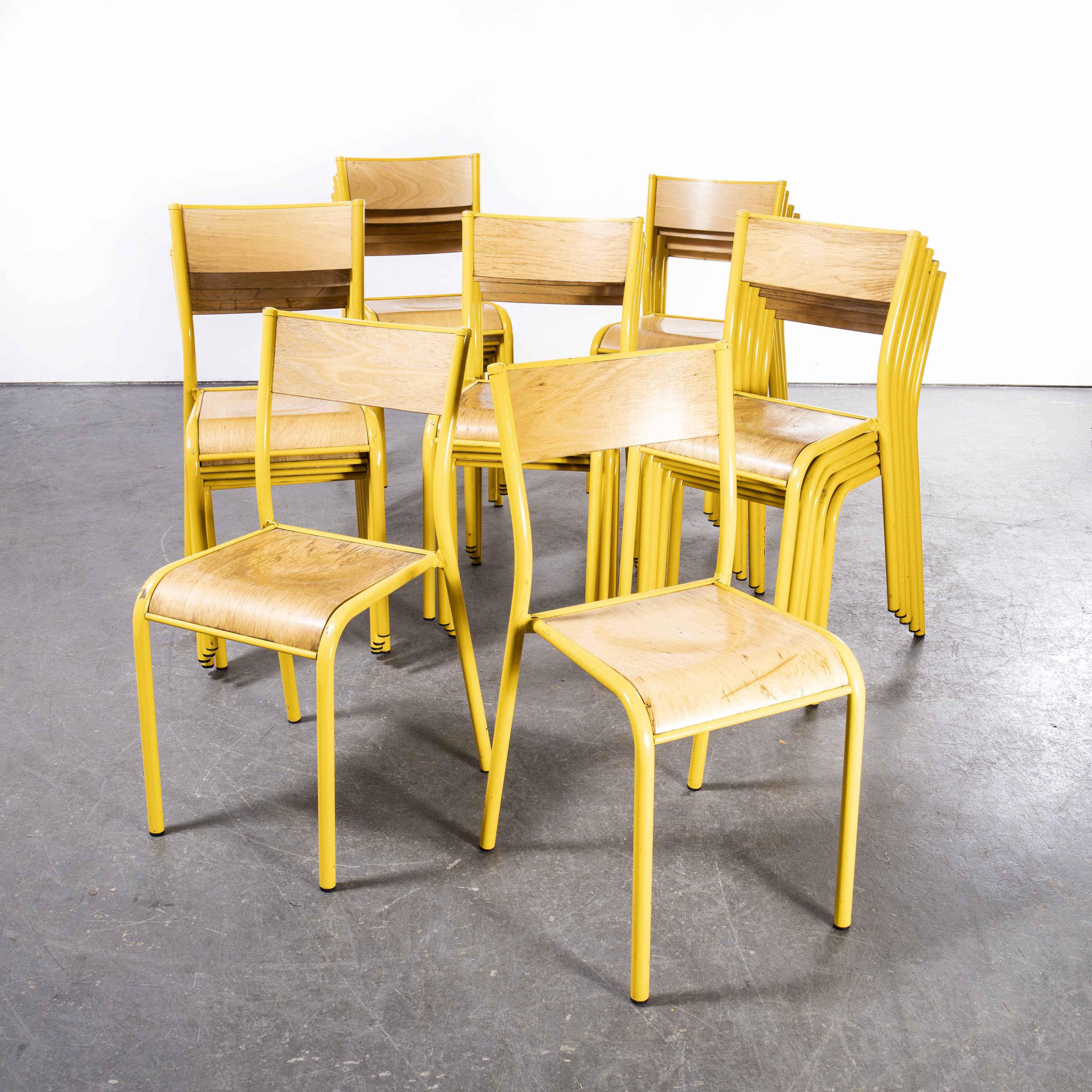 1970s French Mullca Stacking, Dining Chairs, Yellow  510, Various Quantities 2
