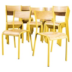 1970s French Mullca Stacking, Dining Chairs, Yellow  510, Various Quantities