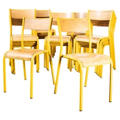 1970s French Mullca Stacking, Dining Chairs, Yellow  510, Various Quantities