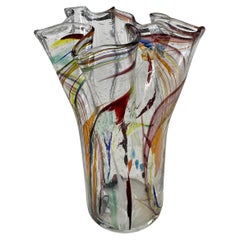 1970's French Multicolour Cristal Vase