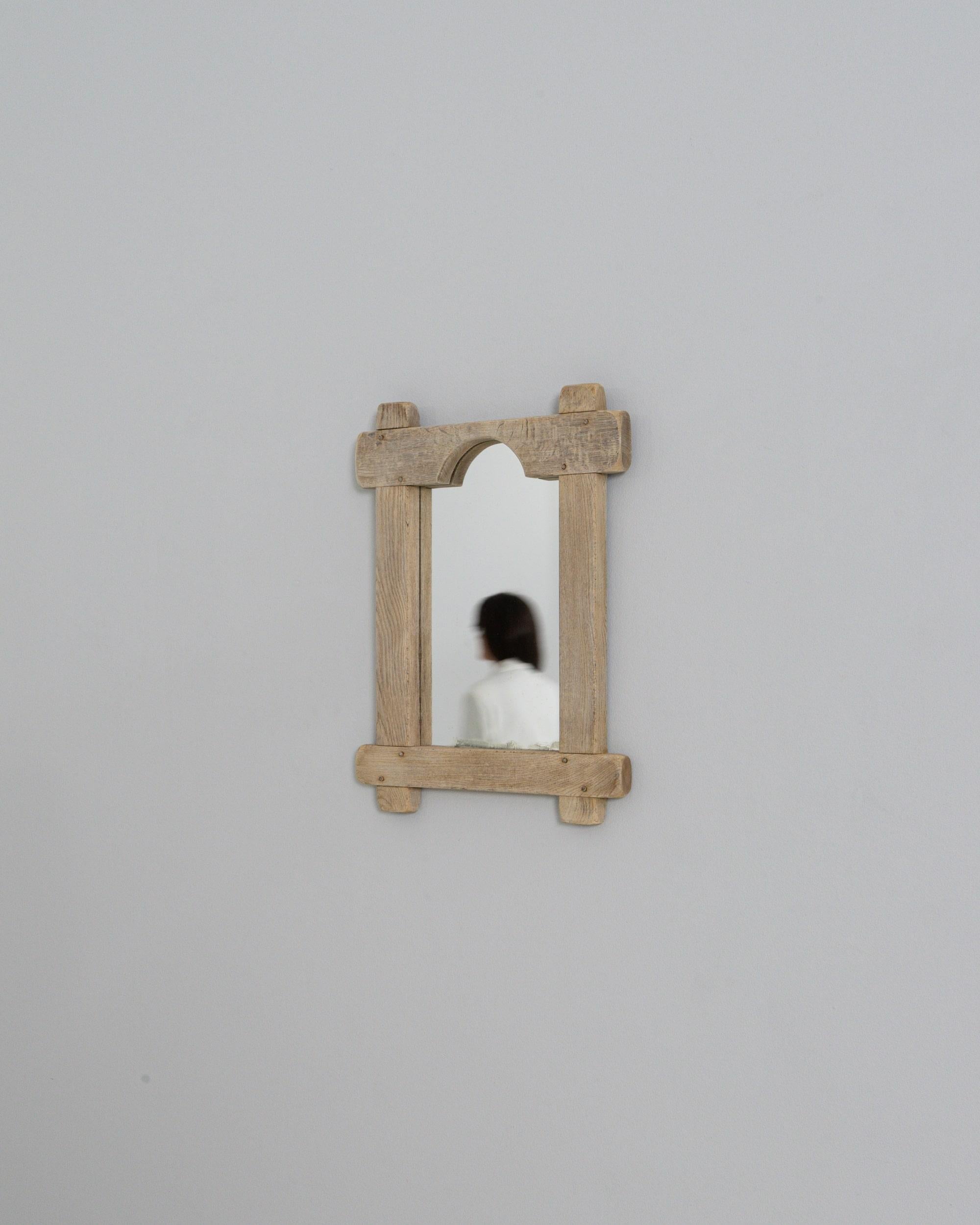 Vetro Specchio in Oak francese del 1970 in vendita