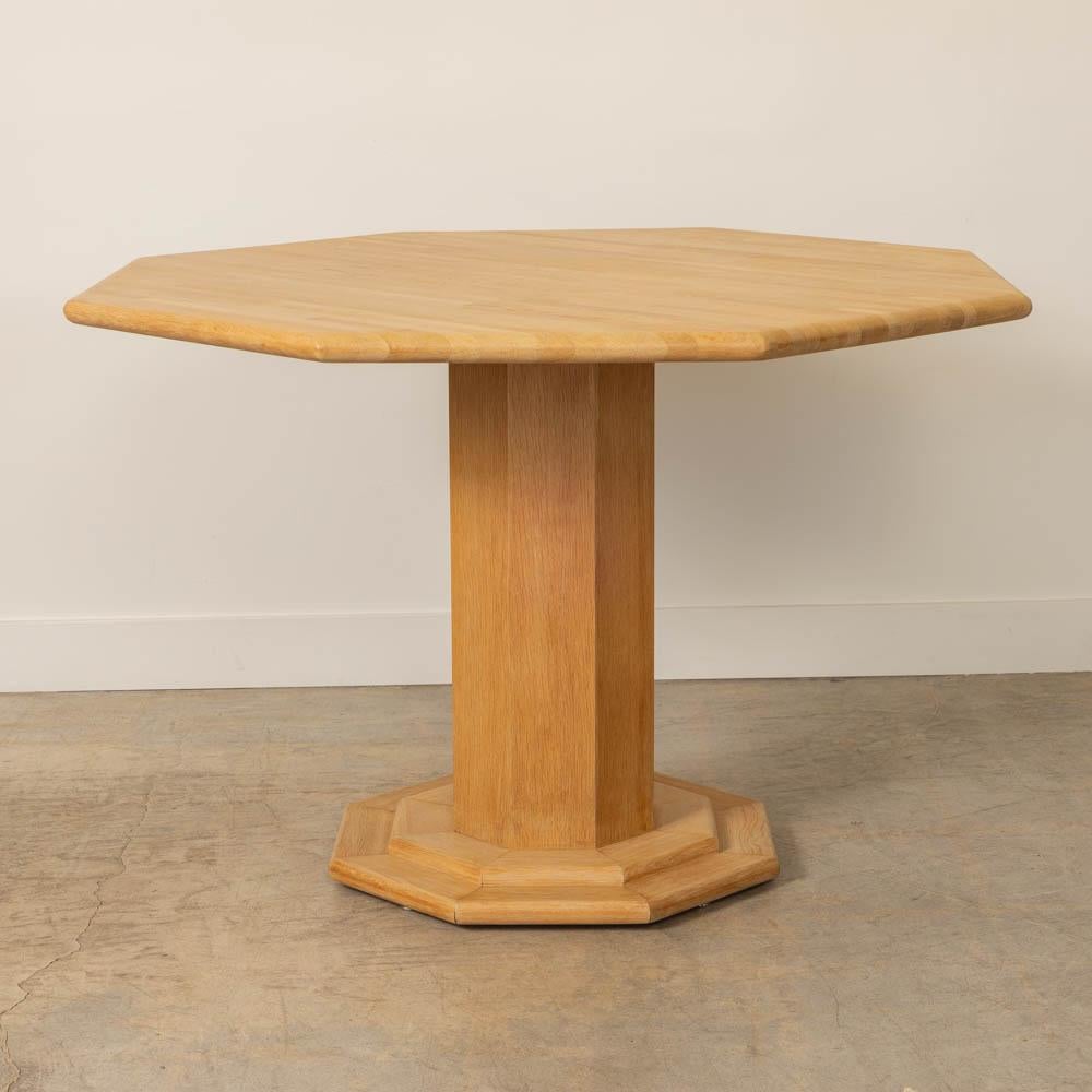 1970s French Oak Octagon Dining Table For Sale 1