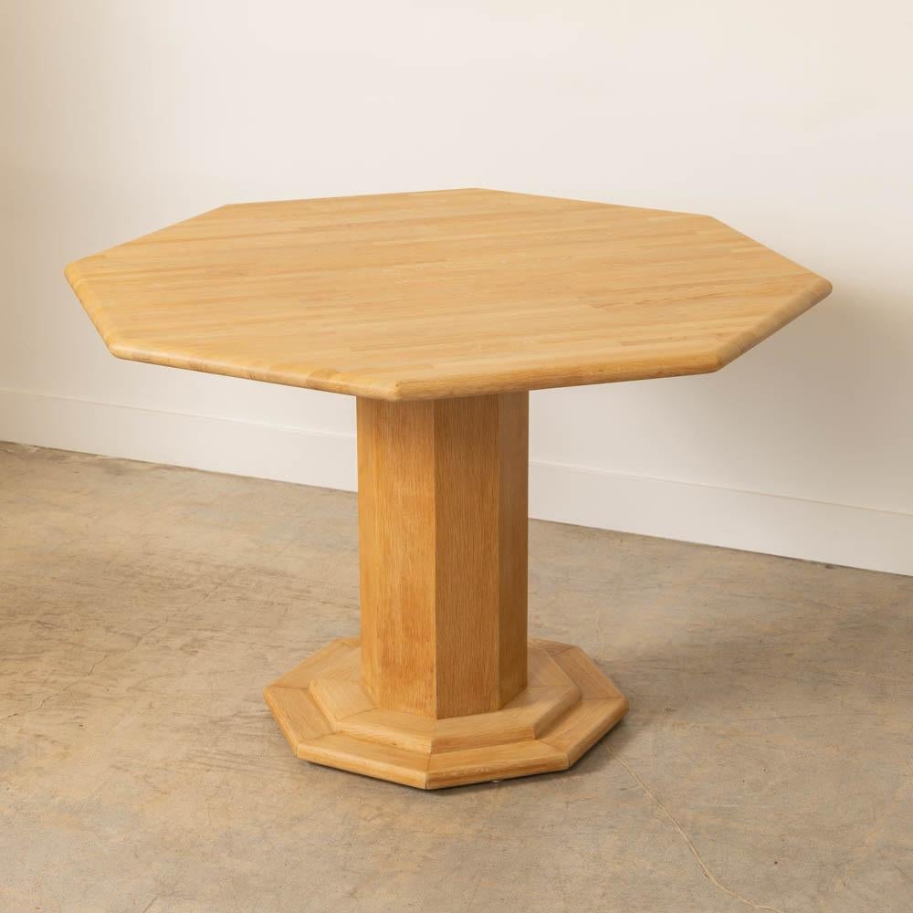 1970s French Oak Octagon Dining Table For Sale 2