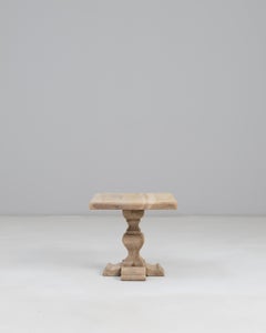 1970s French Oak Pedestal Side Table