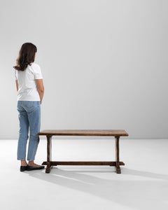 1970s French Oak Trestle Coffee Table