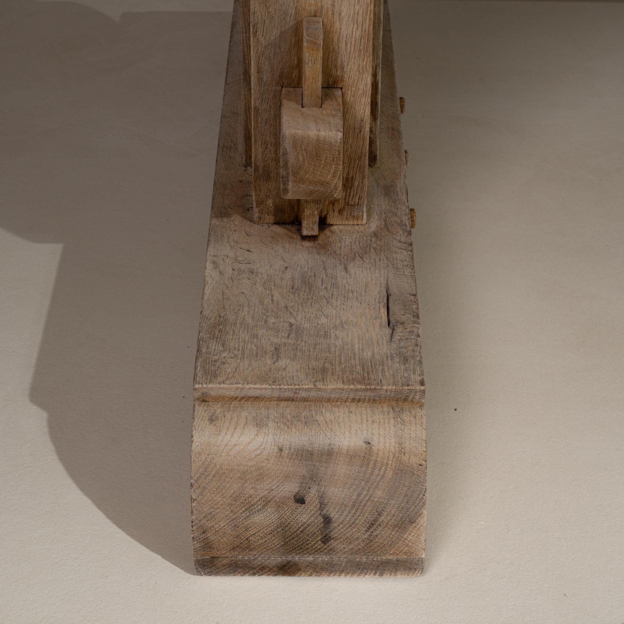 1970s French Oak Trestle Dining Table For Sale 10