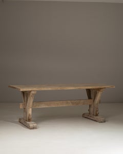 1970s French Oak Trestle Dining Table